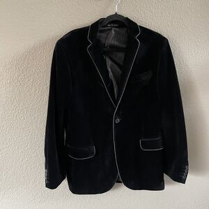 Bachrach Velvet Blazer Mens 40 R  Black Swank Dapper Sport Coat Hefner Old Money